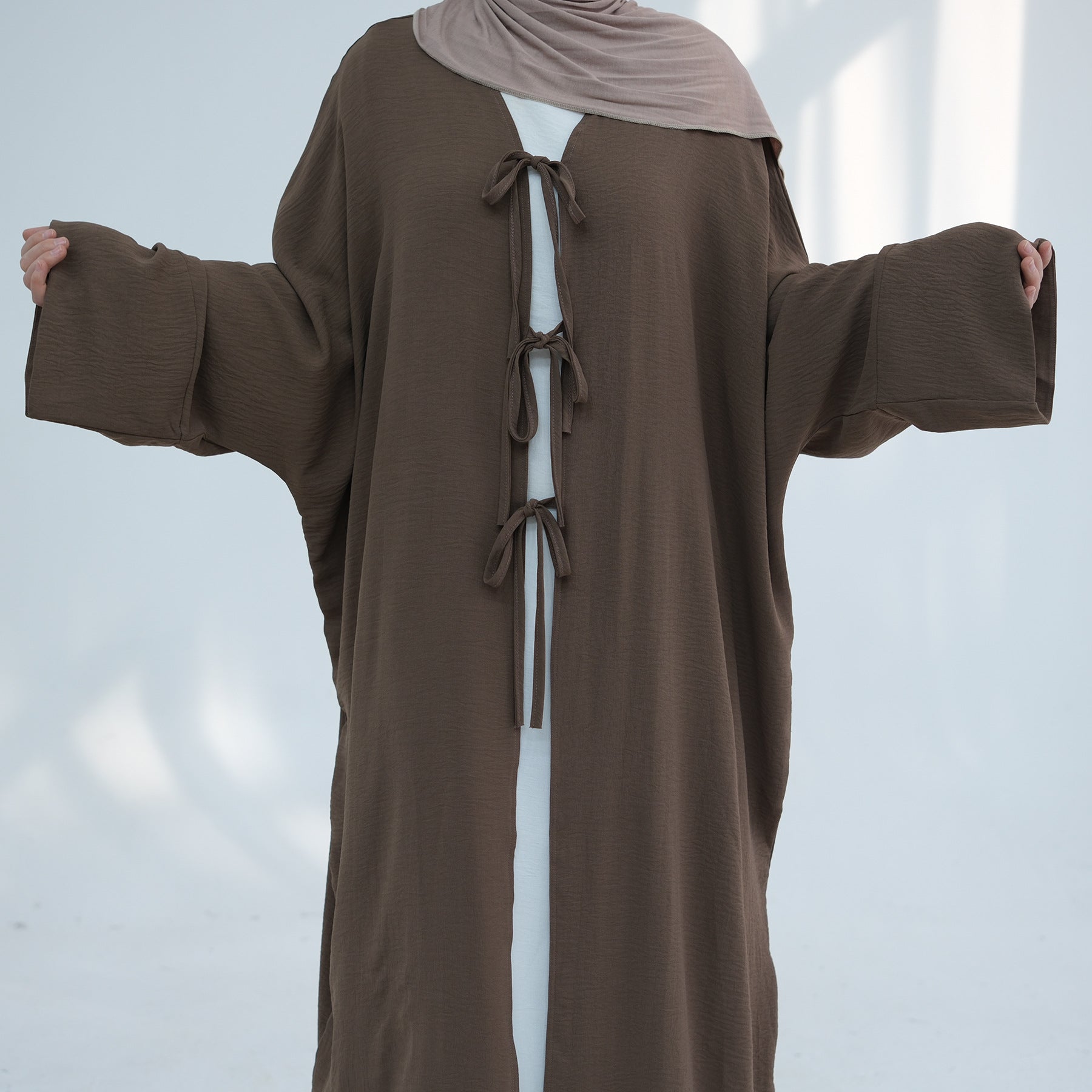 Elegant Tie Open Abaya