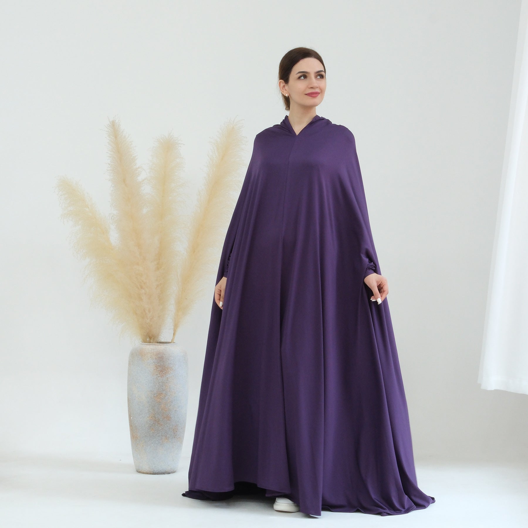 Elegant Solid Color Cape Jilbab