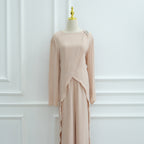 Solid Color Fashion Two-Piece Abaya