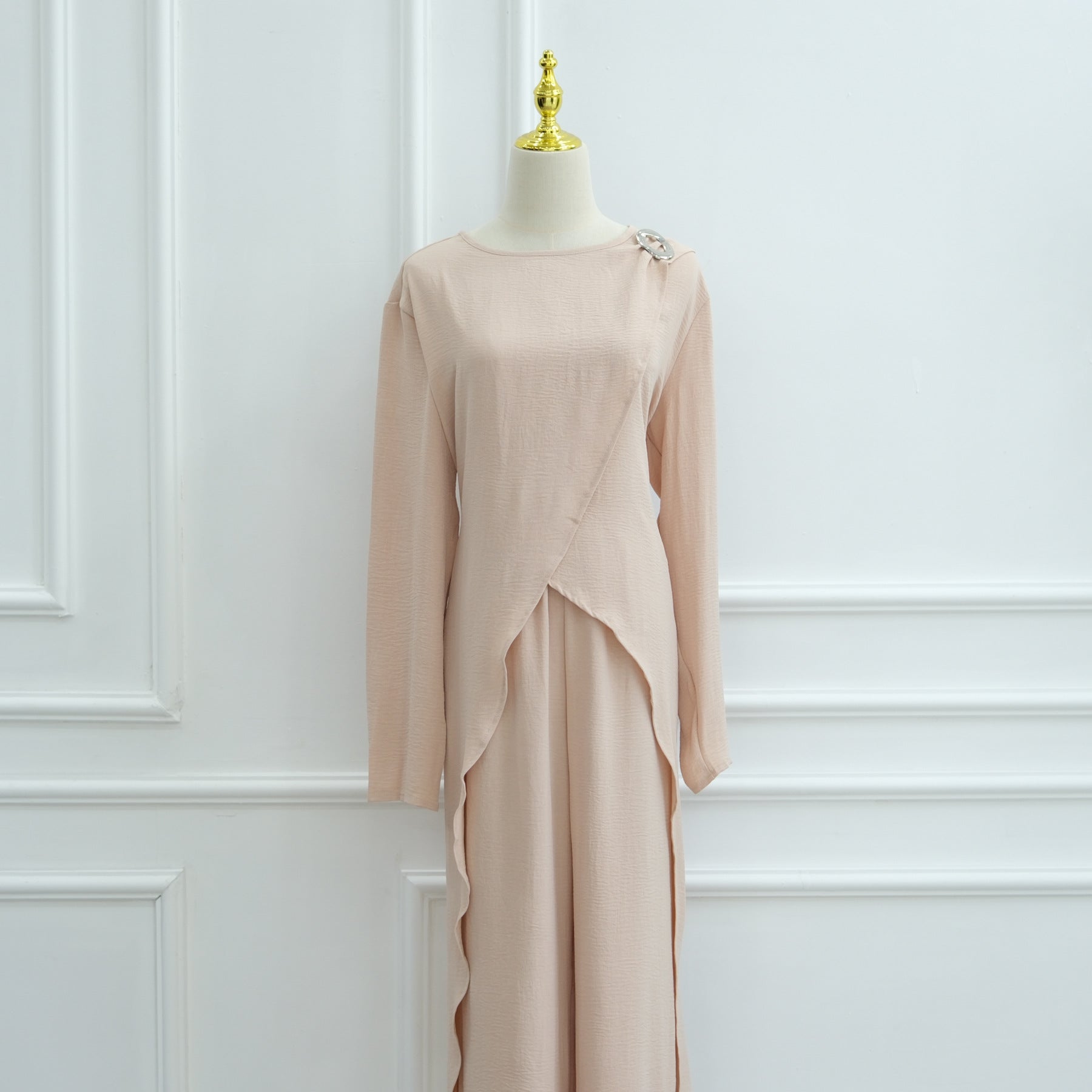 Solid Color Fashion Two-Piece Abaya