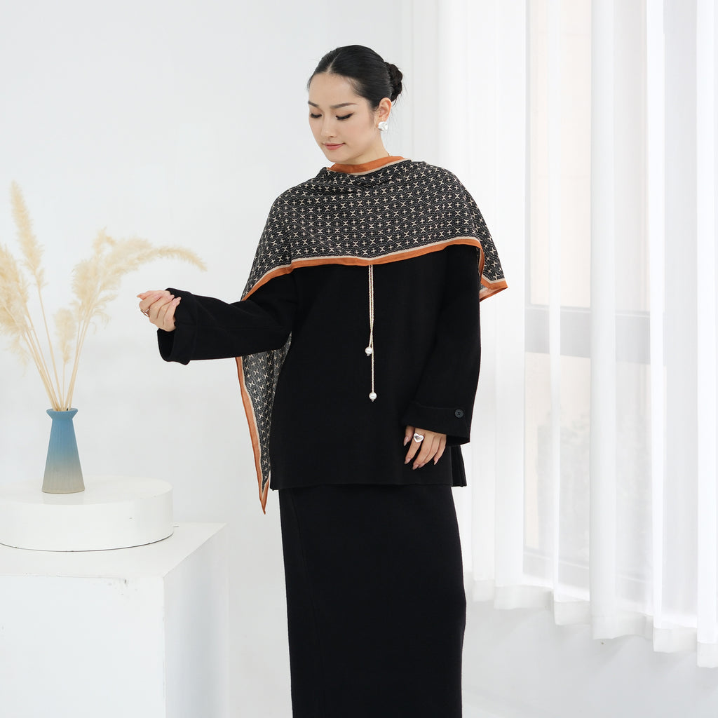 Autumn and Winter Thickened Knitted Abaya Set