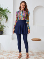 Beach Style Patterned Swimsuit