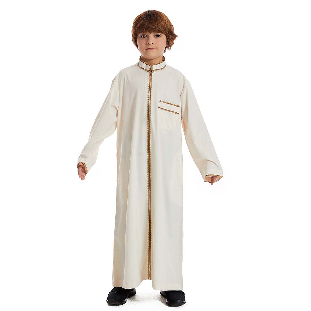 ثوب ذو ياقة قائمة مزينة