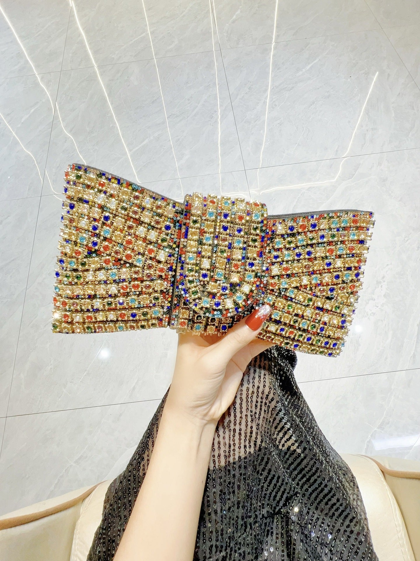 Rhinestone Bowknot Elegant Handbag