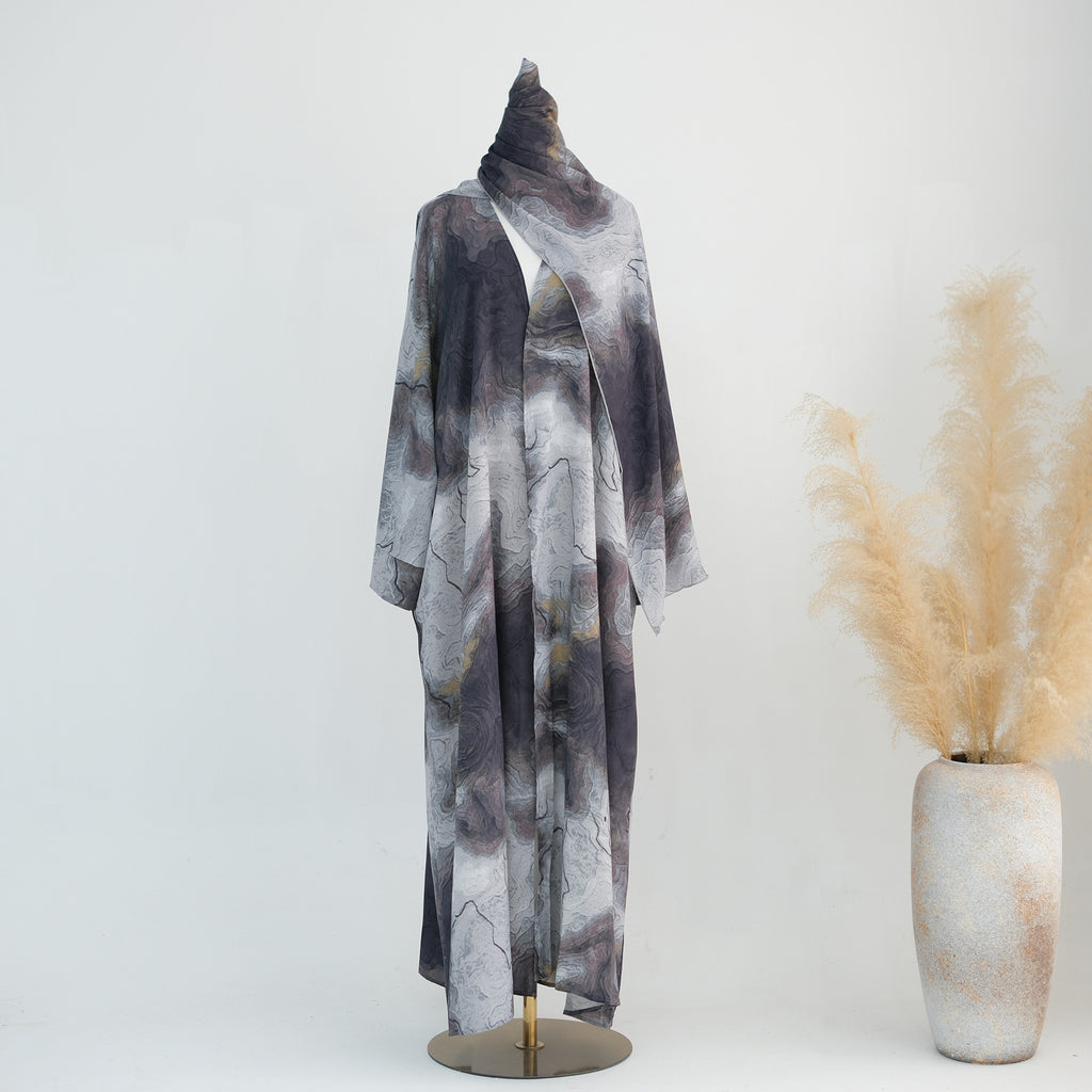 Fashion Printed Abaya with Hijab