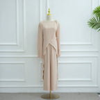 Solid Color Fashion Two-Piece Abaya