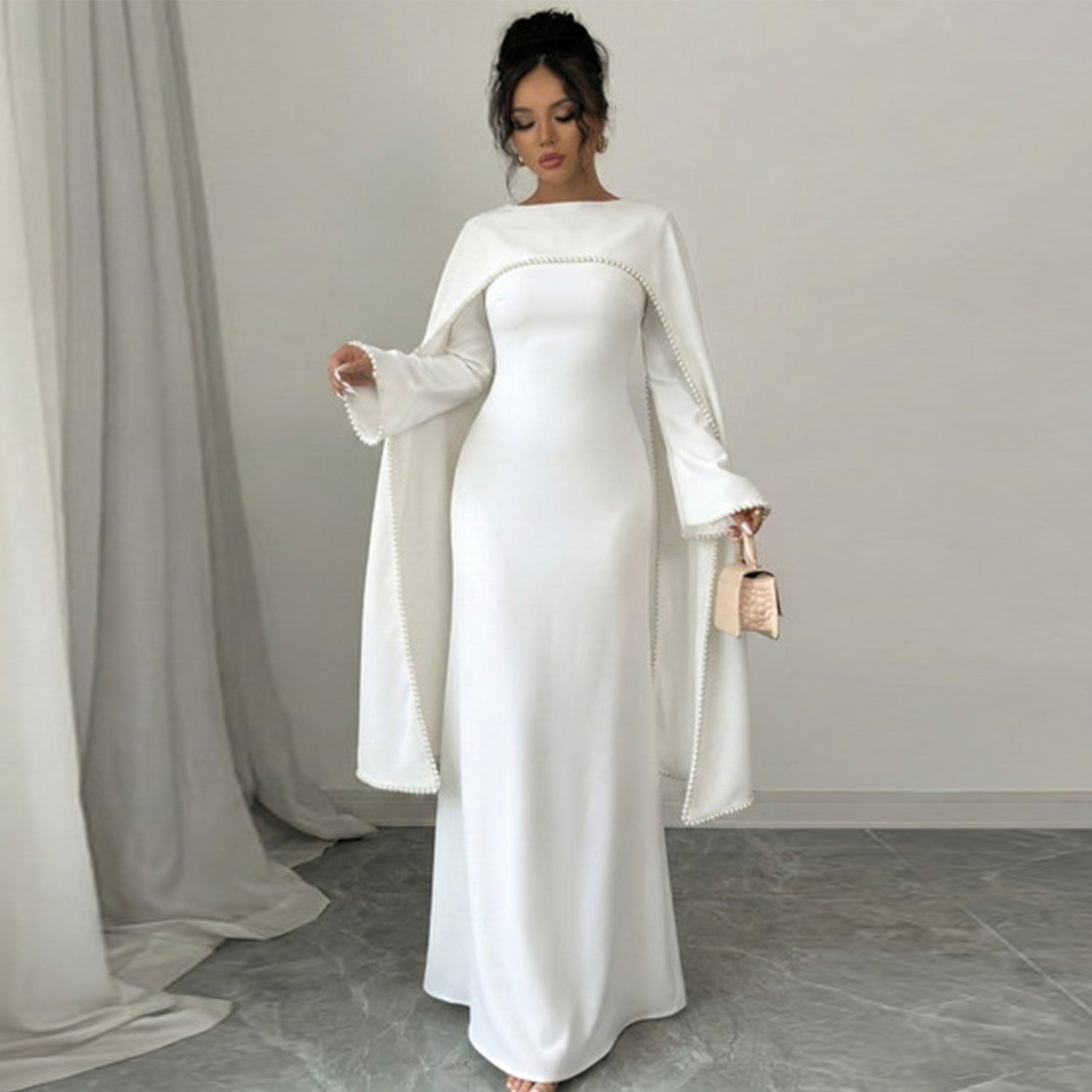 Luxury Beaded Long Sleeve Dress Set