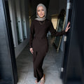 Solid Color 2PCS Casual Abaya