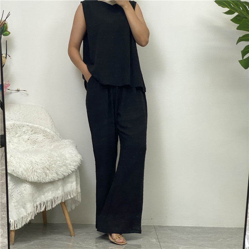 Dot Abaya, Top and Pants 3 Piece Set