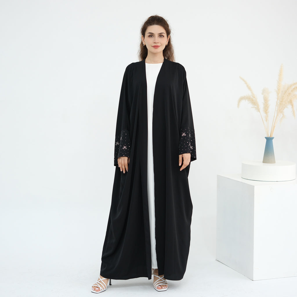 Beaded Bow Cardigan Abaya