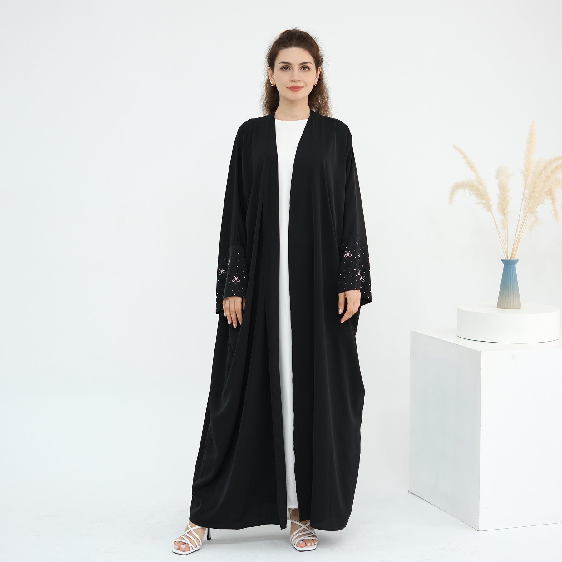 Beaded Bow Cardigan Abaya