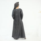 Jacquard Simple Dress Abaya with Hijab