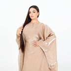 Shining Solid Color Dress Abaya