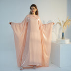 Solid Color Beaded Elegant Long Robe Abaya