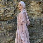 Ruffle Elegant Pleated Maxi Dress