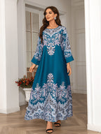Mesh Vintage Style Floral Kaftan