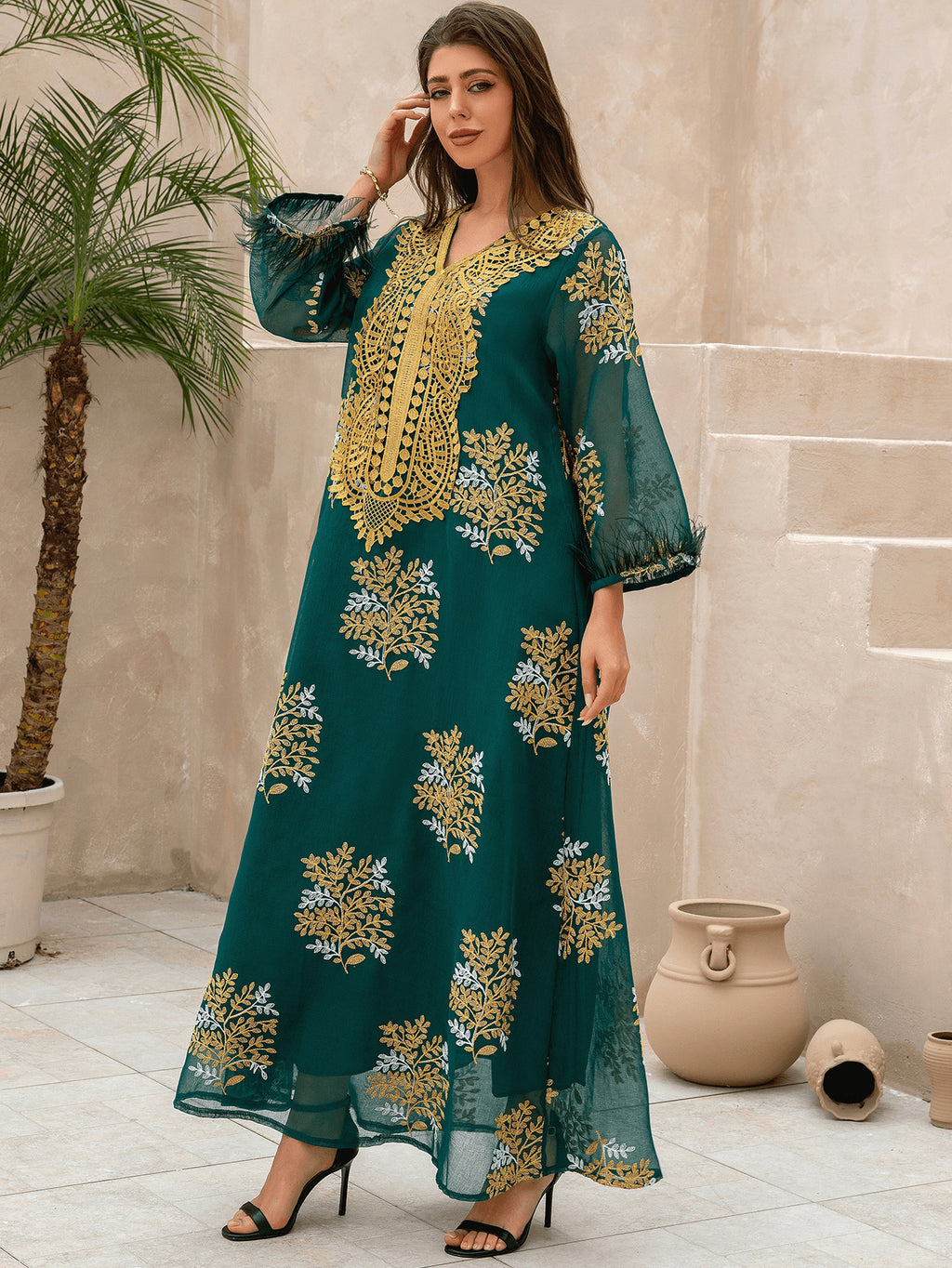 Floral Elegant Kaftan