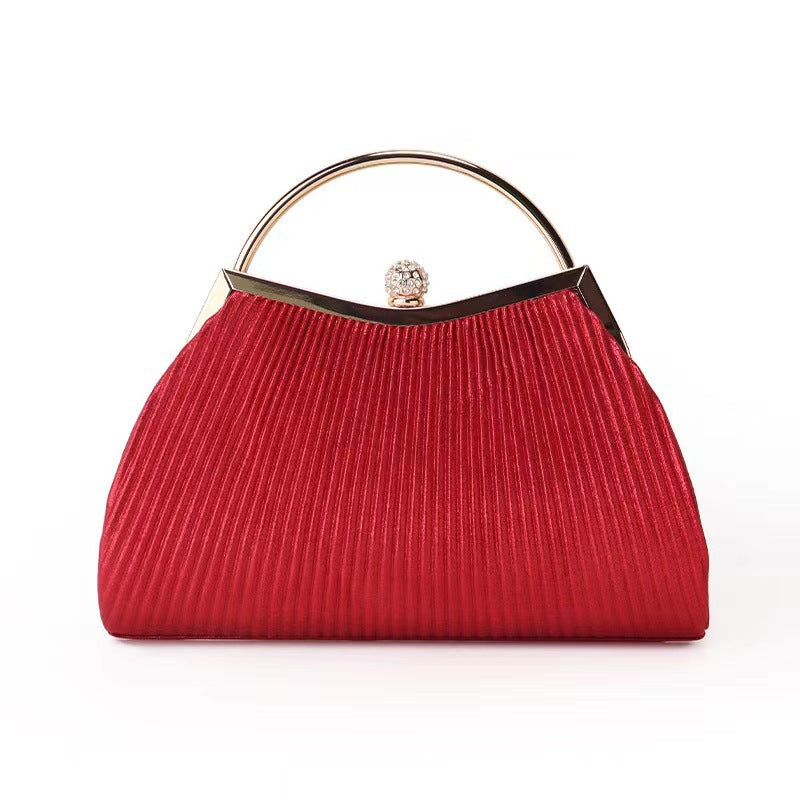 حقيبة يد لامعة للمساء مع سلسلة 