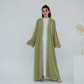 Flower Embroidered Cardigan Abaya