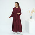 Solid Color Ruffled Two-Piece Abaya
