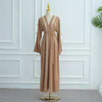 Modest Open Kimono Style with Bowknots
