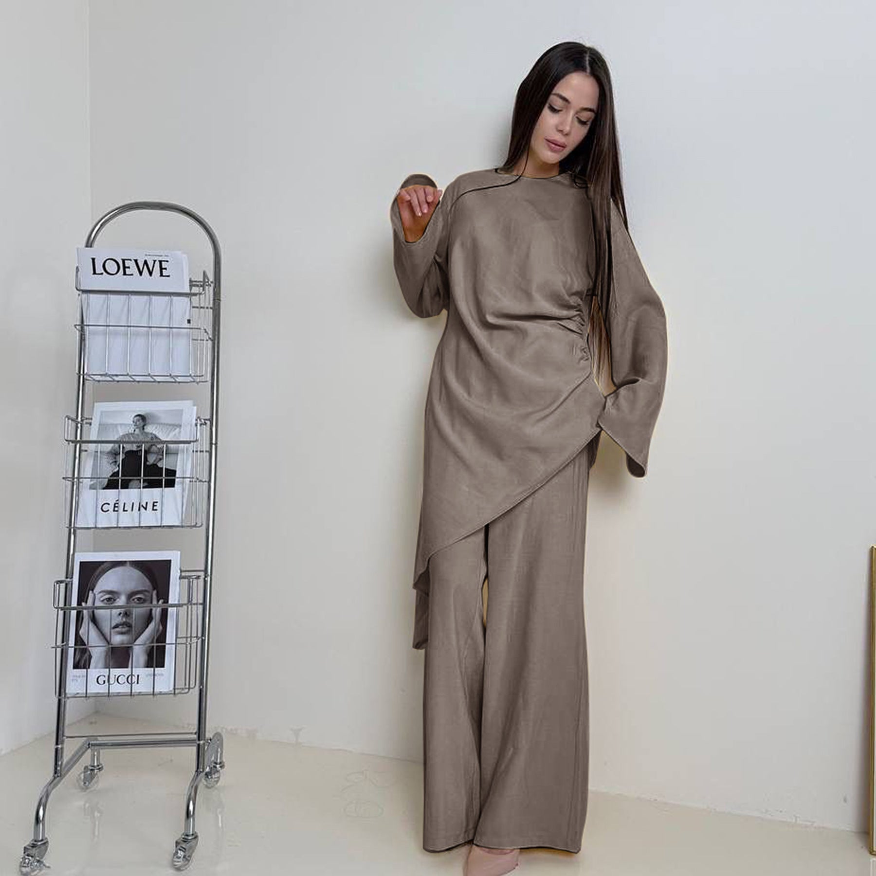 Long Top and Pants Two-Piece Abaya