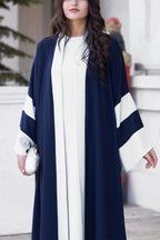 Simple Plain Color-blocked Abaya