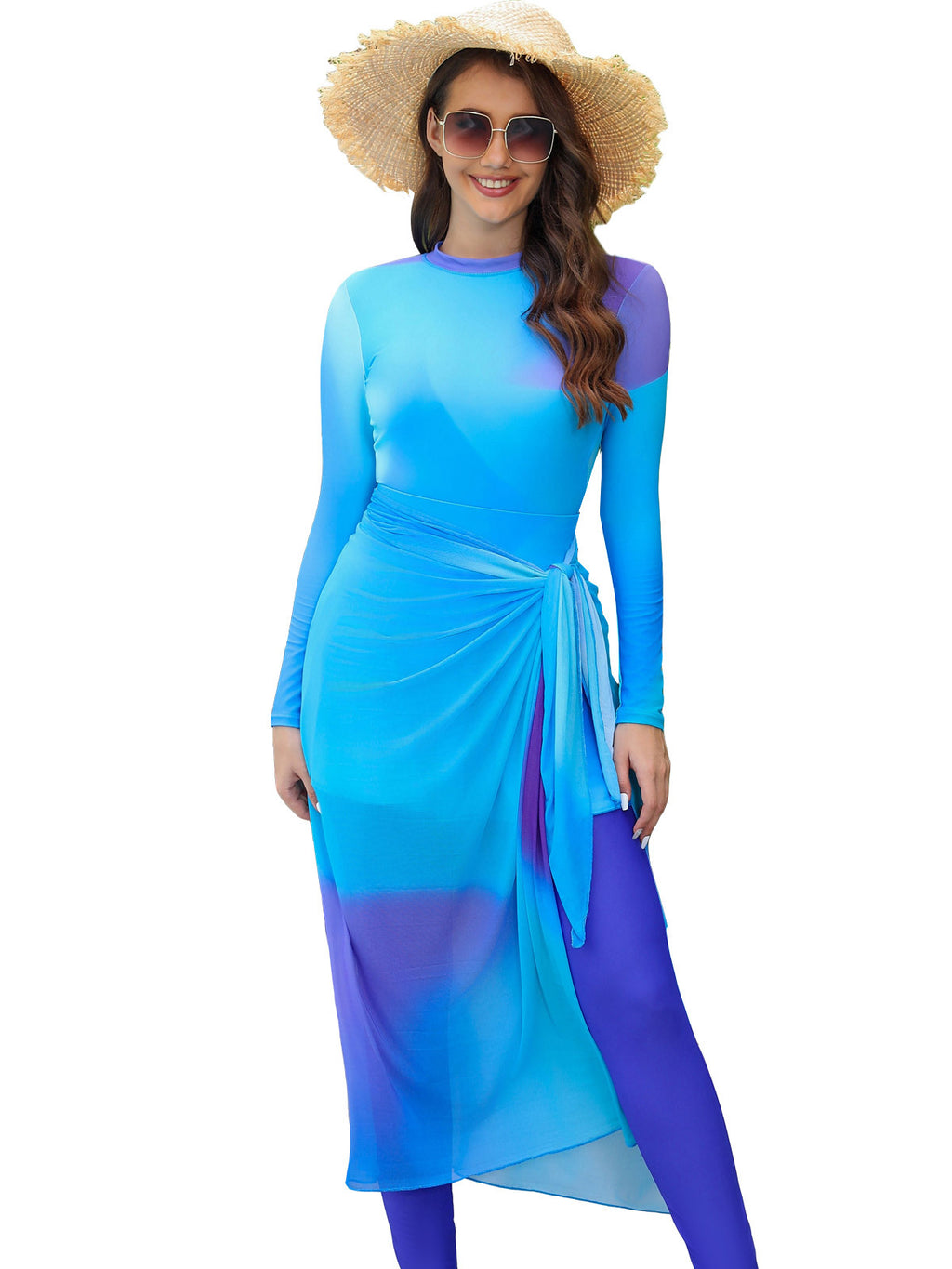 3-Piece Muslim Swimsuit Blue