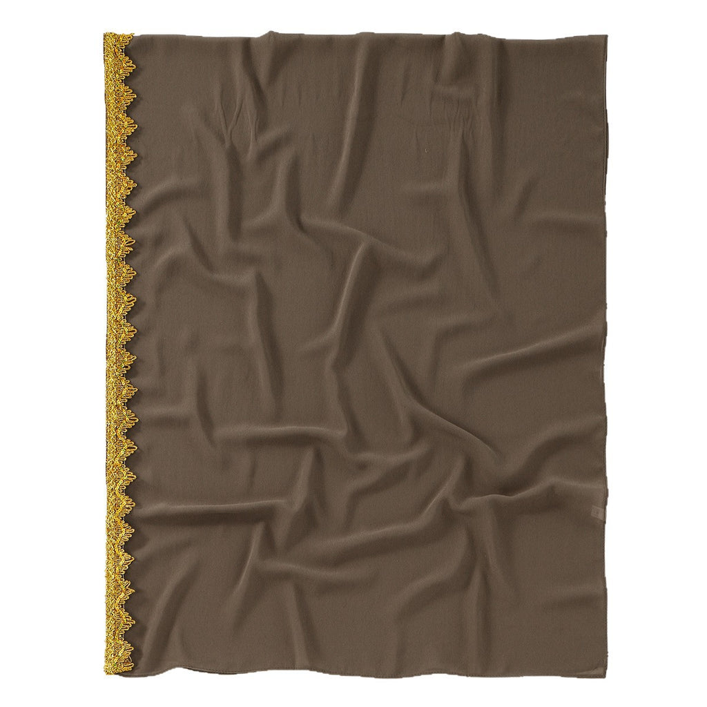 Golden Crown Chiffon Long Scarf for Women