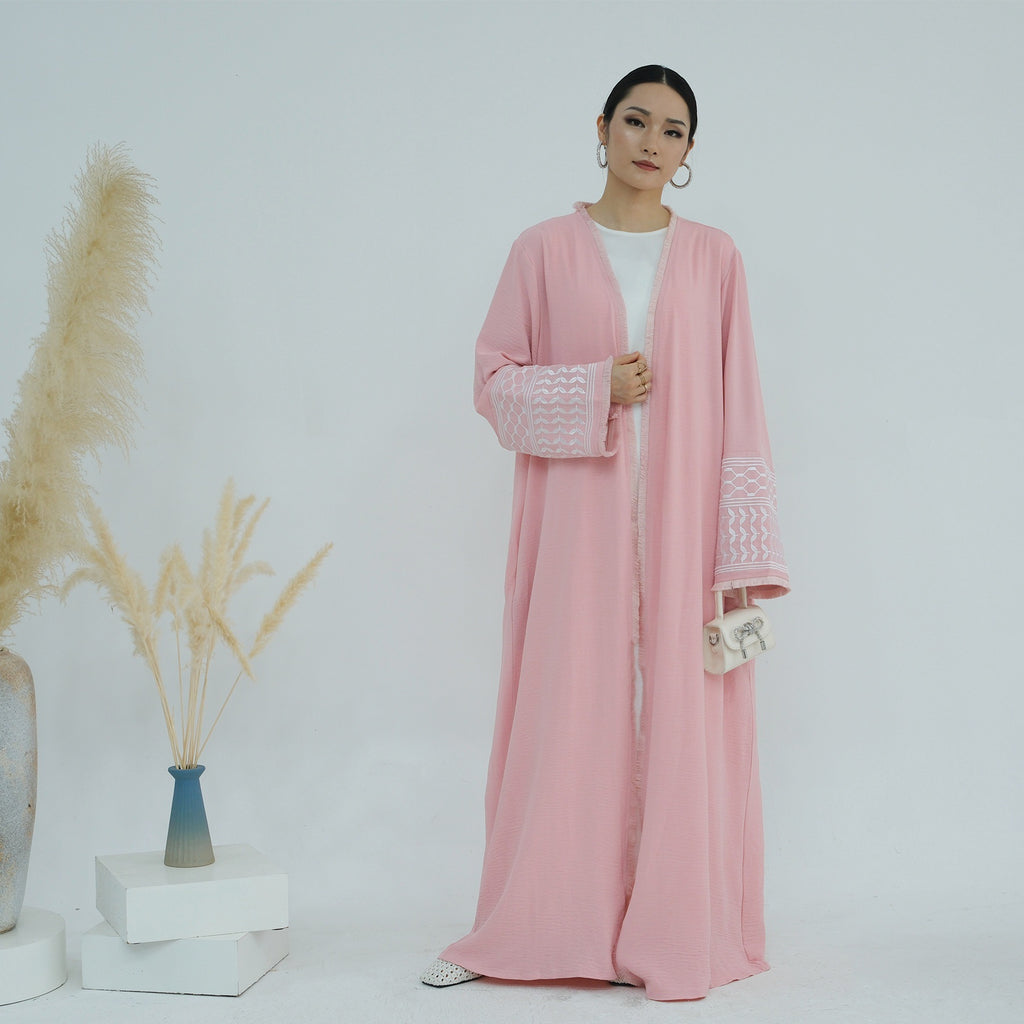 Cotton Embroidery Tassel Abaya
