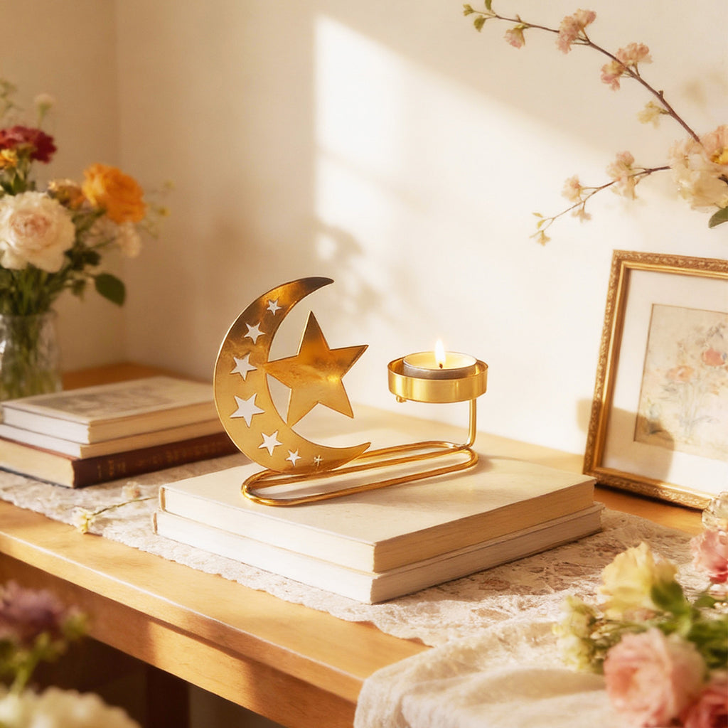 Ramadan Crescent Moon Star Tealight Holder