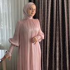 Solid Color Cuffed Sleeve Abaya