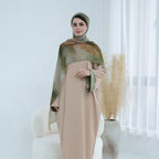 Printed Cuffs Abaya Dress with Hijab