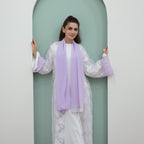 3D Floral Mesh Cardigan Abaya