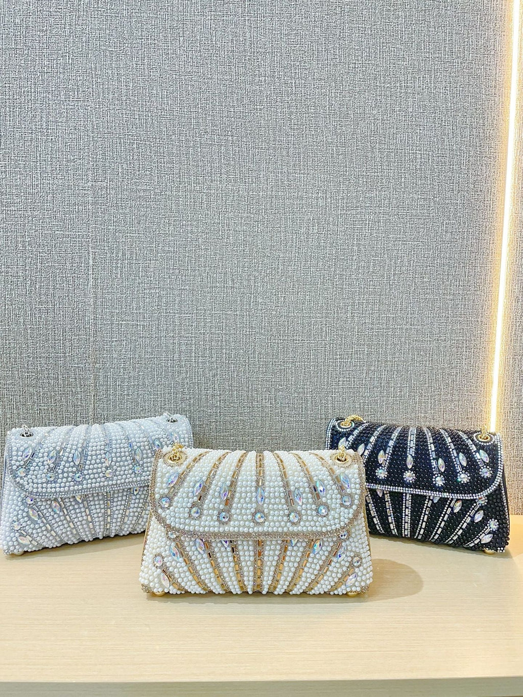 Stylish bead Rhinestone Handbag