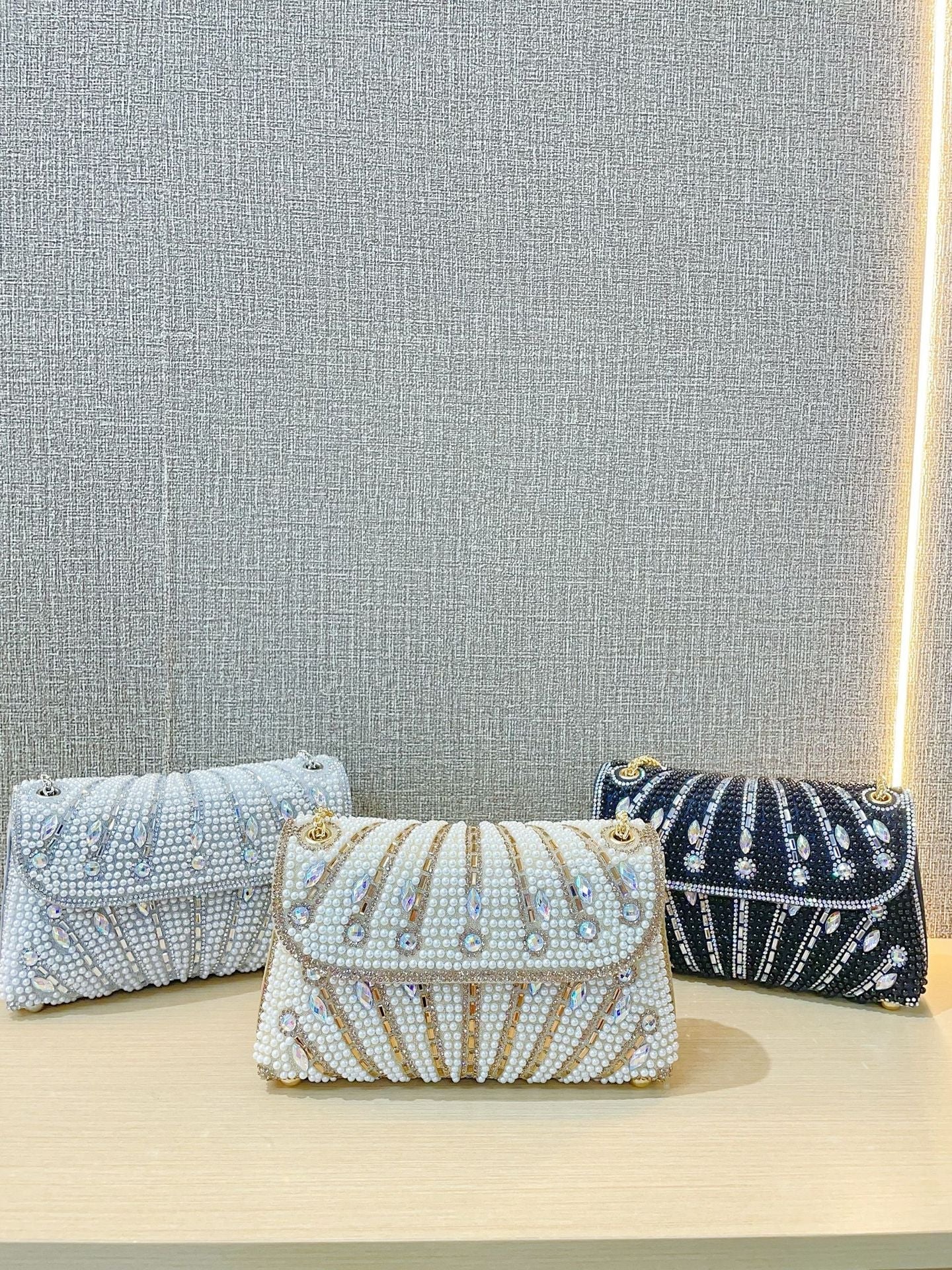 Stylish bead Rhinestone Handbag