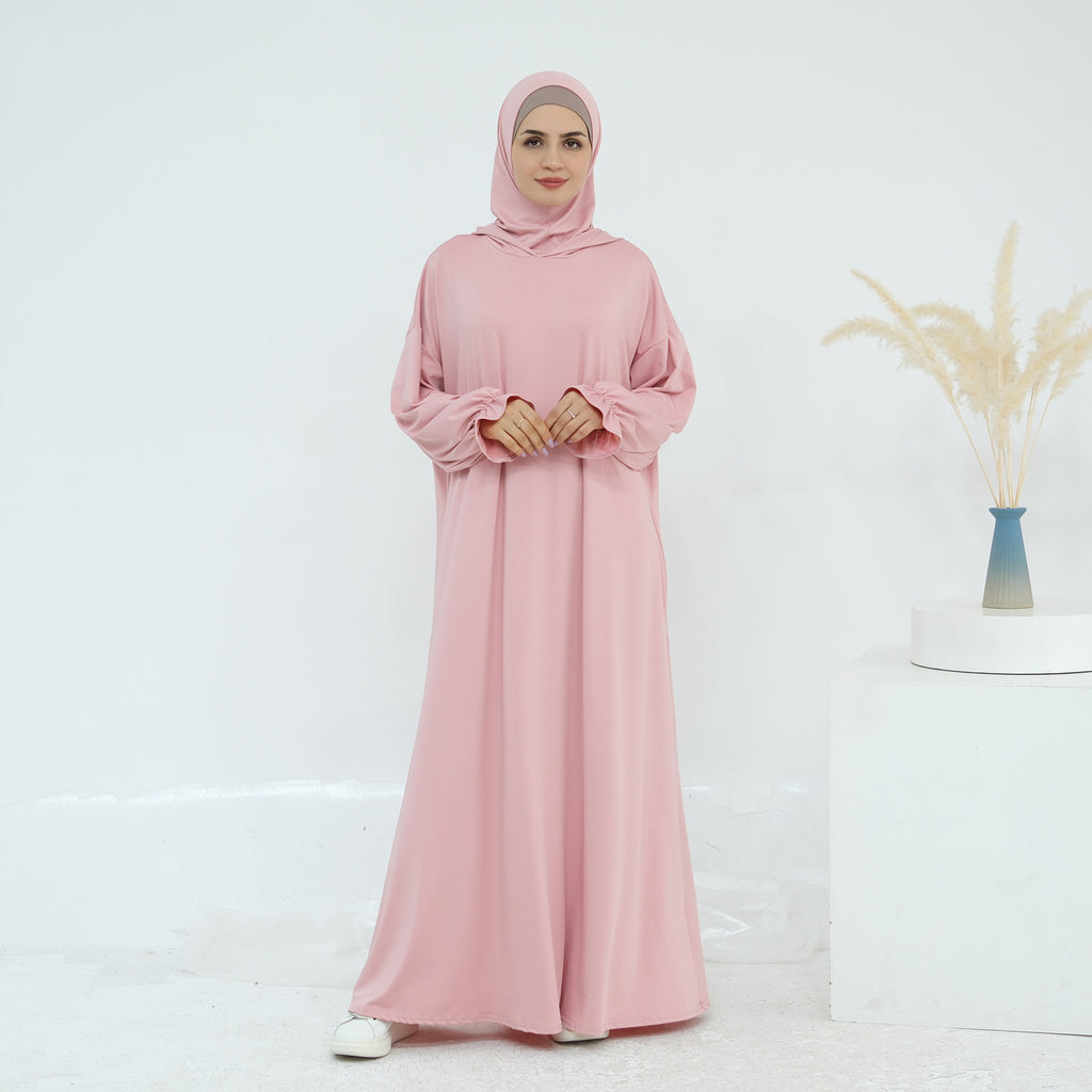 Solid Color Hooded Cape Abaya