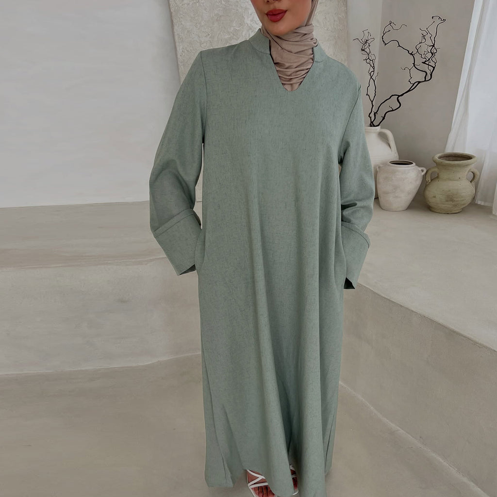 Loose-fitting Casual Solid Color Abaya