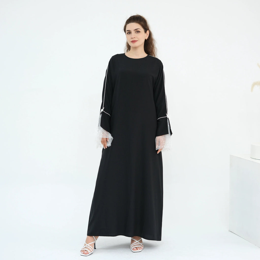 Black Patchwork Lace Dress