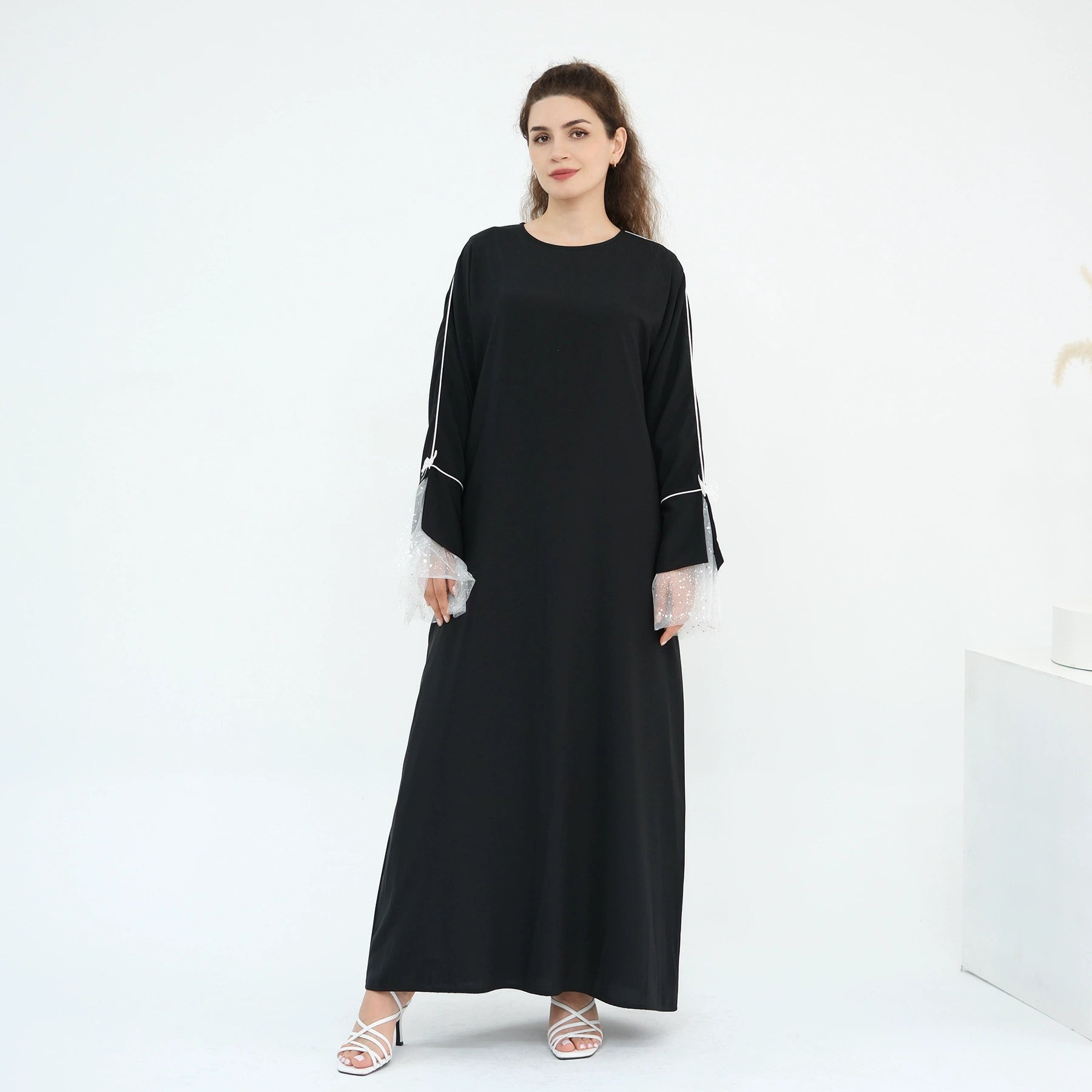 Black Patchwork Lace Dress