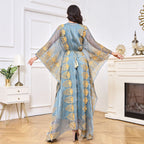 Embroidered Beaded Two Piece Set Abaya