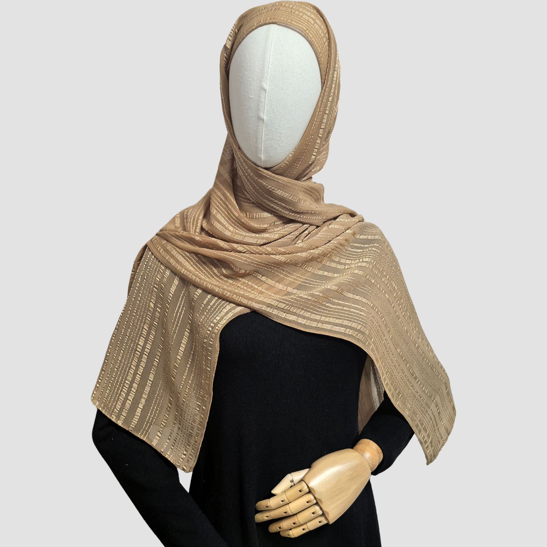 Silver Thread Crinkle Hijab Scarf