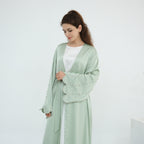 Luxurious Hand-embroidered Beaded Open-front Abaya