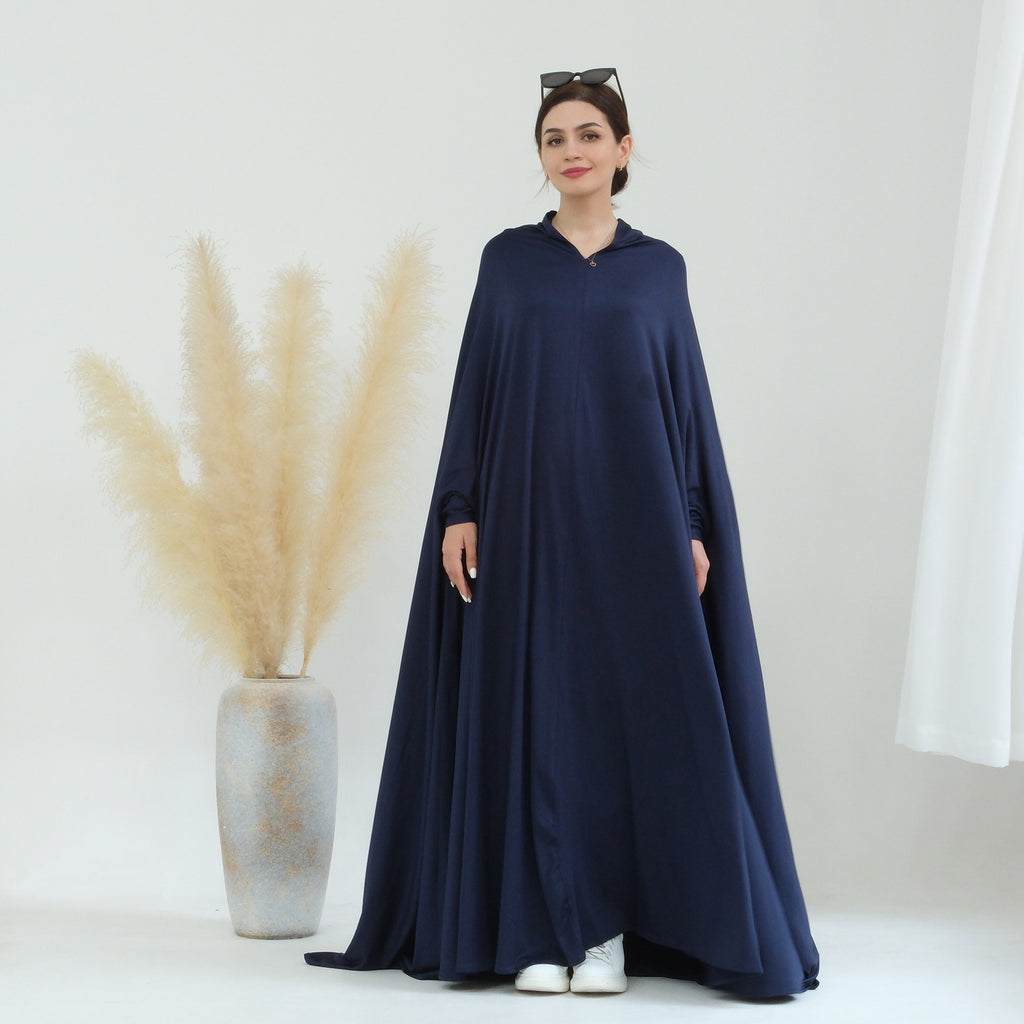Elegant Solid Color Cape Jilbab