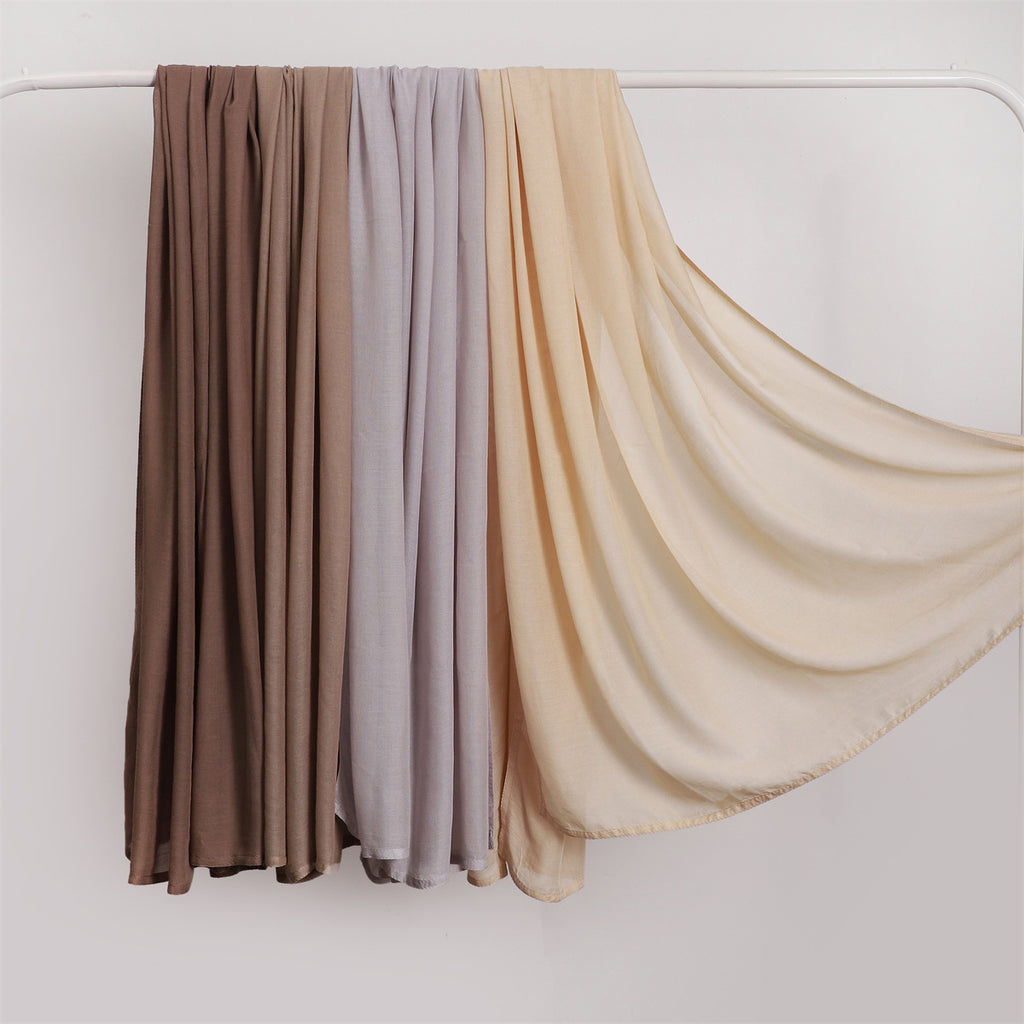 Cotton Hemp Wide Edge Modal Monochrome Hijab