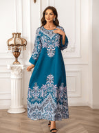 Mesh Vintage Style Floral Kaftan