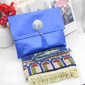 Ramadan Portable Prayer Rug with Fabric Bag - D Blue