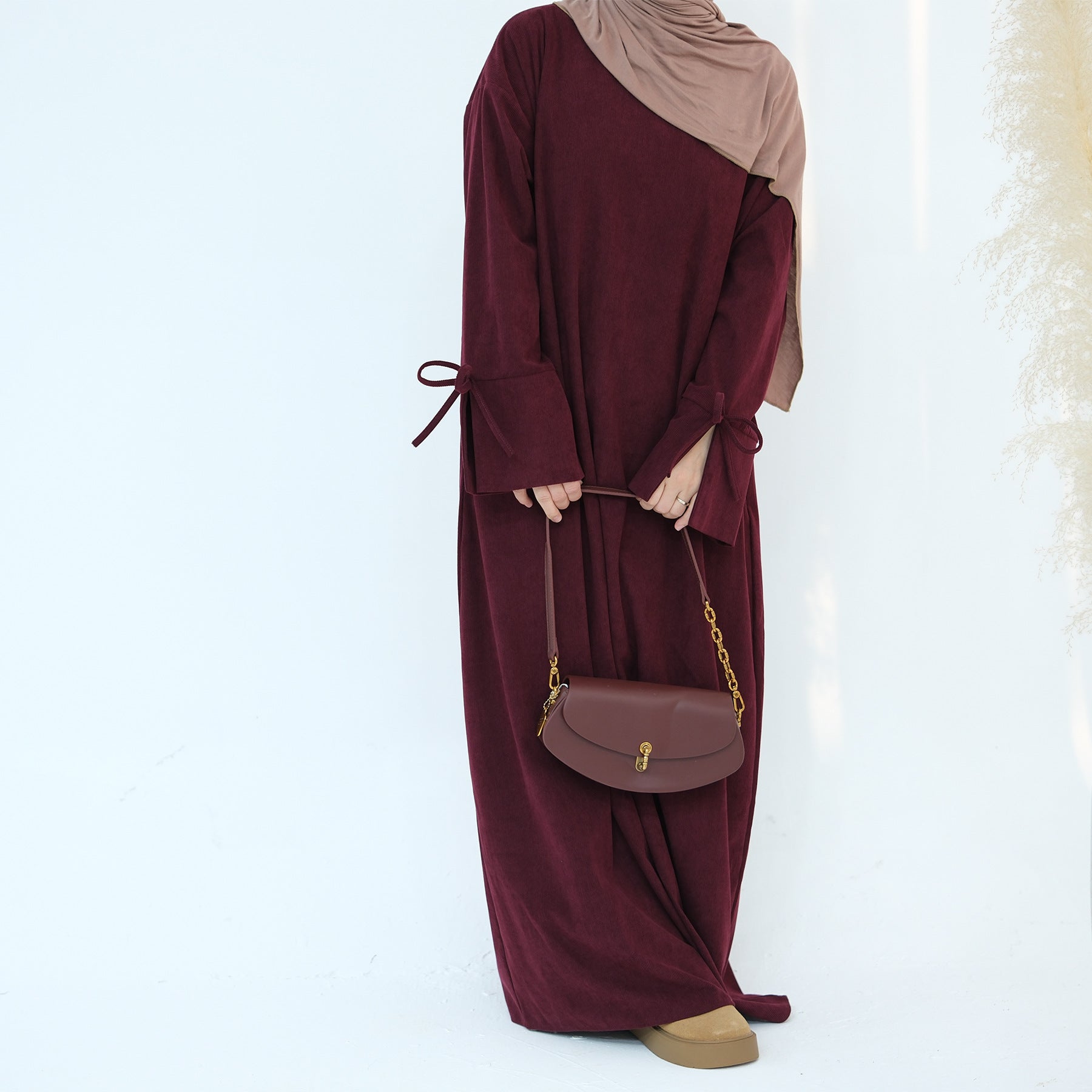 Bow Sleeve Modest Abaya Dress