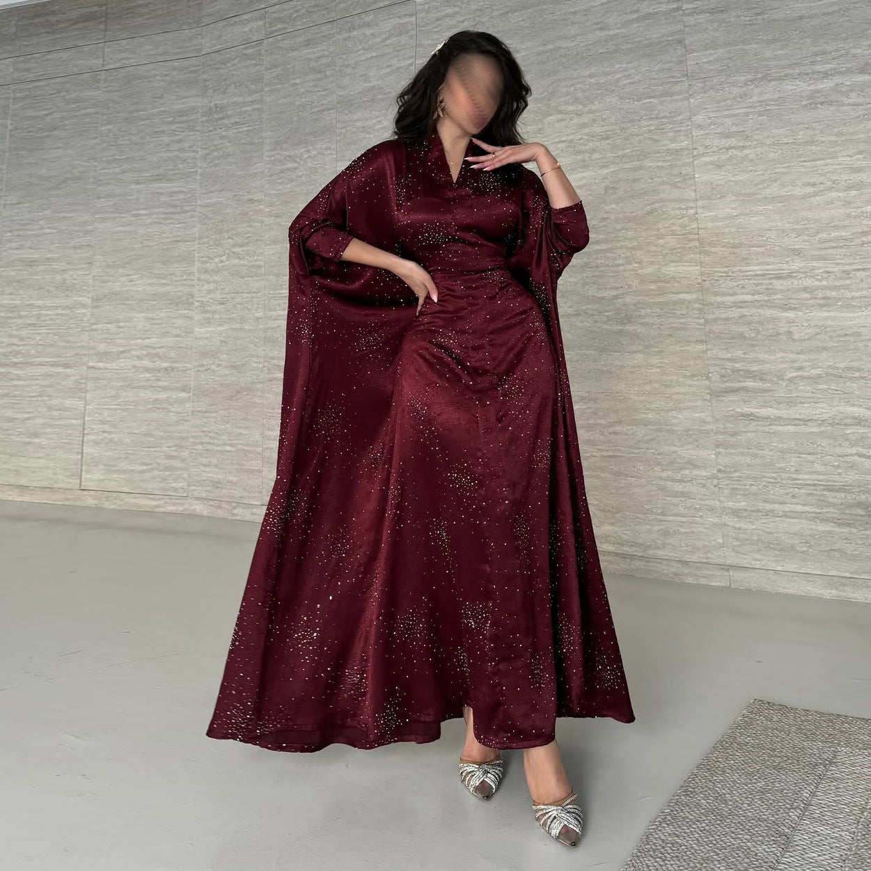 Solid Color Hot Stamping Abaya