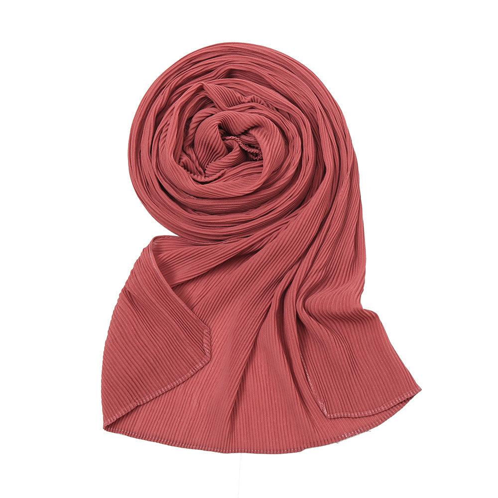 bead Chiffon Pleats Hijab